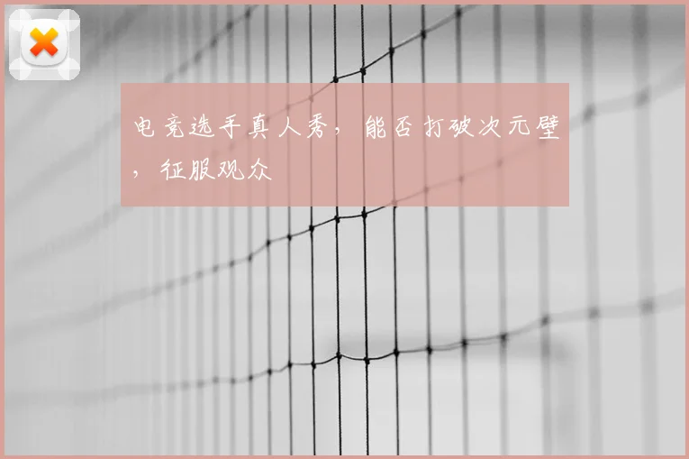 电竞选手真人秀，能否打破次元壁，征服观众